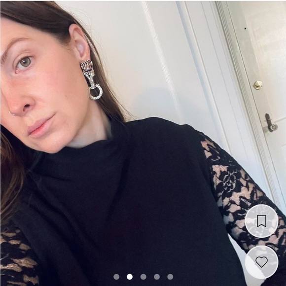 Gaudy Statement Horse Earrings - Picture 2 of 4